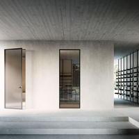Charnières de porte en aluminium ZEYI, résistantes au vent, à rotation 360 degrés, anti-vol, pour intérieur et extérieur, transition transparente