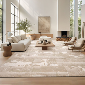 Alfombra Moderna Minimalista de Color Crema, Tejida, Rectangular, Antideslizante, para Sala de Estar, Dormitorio, Estudio, Diseño de Color Sólido, Patrón 1, Patrón 2 - Product Image 5