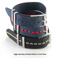 Bracelet de montre en nylon tissé souple et respirant de 20/22 mm avec boucle ardillon intégrée pour Seiko Heritage
