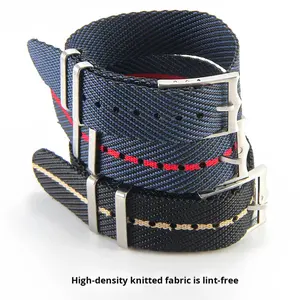 <span class=keywords><strong>Bracelet</strong></span> de montre en <span class=keywords><strong>nylon</strong></span> tissé souple et respirant de 20/22 mm avec boucle ardillon intégrée pour <span class=keywords><strong>Seiko</strong></span> Heritage - Product Image 4