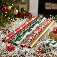 Nouvel ensemble de papier cadeau de Noël style traditionnel 3 rouleaux, idéal pour la vente en gros - Collection 2026 à succès