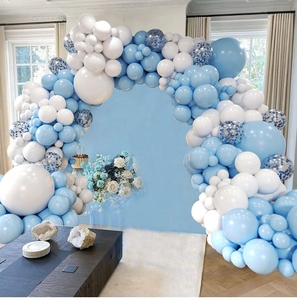 Kit d'<span class=keywords><strong>arche</strong></span> de ballons en latex <span class=keywords><strong>bleu</strong></span> clair et blanc, guirlande et <span class=keywords><strong>arche</strong></span> de ballons pour divers thèmes, décoration de fête - Product Image 5