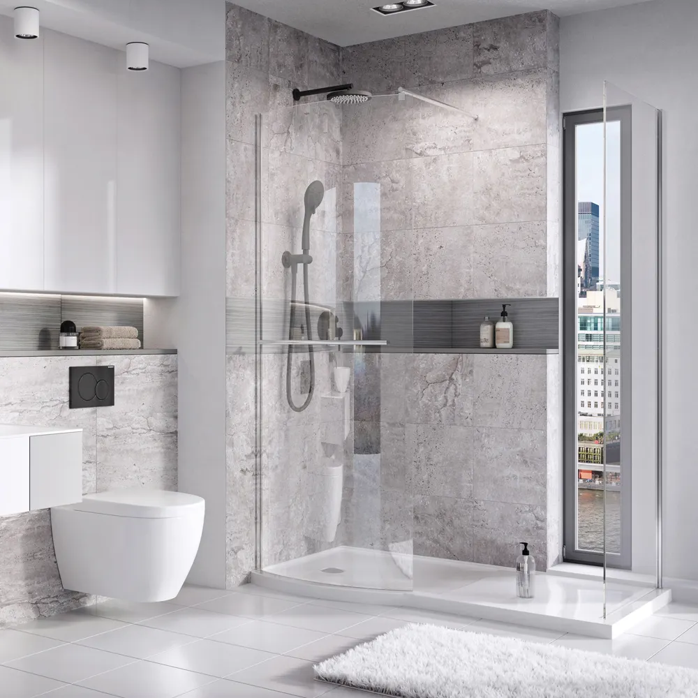 Prima vetro doccia schermo divisorio in vetro di alta qualità semplice bagno cabina bagno vasche da bagno 6mm Smart Door Glass Shower