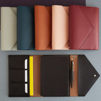 Couverture de carnet en cuir PU personnalisée, étui portable pour carnet de notes avec fentes pour cartes, couverture de journal avec porte-stylo