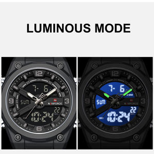 นาฬิกา NAVIFORCE 9265 แฟชั่นผู้ชาย นาฬิกาควอตซ์อิเล็กทรอนิกส์ จอแสดงผลคู่ ปฏิทิน เรืองแสง สปอร์ต ลำลอง นาฬิกาดิจิตอลสำหรับผู้ชาย - Product Image 2