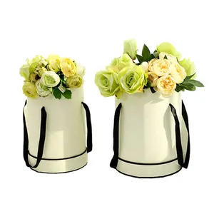 Custom Luxury Round Cardboard Paper Flower Gift Packaging Box With Handle