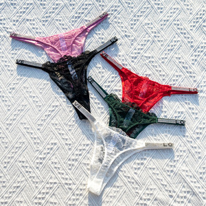 Hot Sexy Red Lace Tanga Panty para sexo <span class=keywords><strong>Glitter</strong></span> G <span class=keywords><strong>String</strong></span> Tanga transparente Bragas de diamantes de imitación para mujer - Product Image 2
