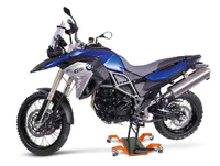 Support de stationnement et d'entretien pour moto LEE-DING LD-M01110 noir, avec cadre inférieur large et plateforme mobile pour roue arrière