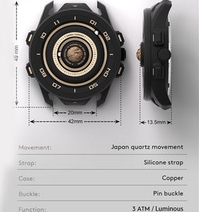 นาฬิกาควอตซ์ Daniel Gorman Planet Series นาฬิกาอนาล็อกแม่เหล็กทรงลูกเหล็ก นาฬิกาสปอร์ตเรืองแสงสำหรับผู้ชาย นาฬิกากันน้ำ - Product Image 4