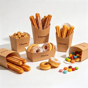 Caja <span class=keywords><strong>para</strong></span> Churros, Comida Callejera, Food Truck, Festival, Papas Fritas, Aros de Cebolla, Snack Dulce, Caja Desechable <span class=keywords><strong>para</strong></span> Churros al por Mayor - Product Image 1