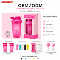 Botella Mezcladora de Proteínas Personalizada de 300 ml, de PP, con Bola Mezcladora, Escala Graduada, Tapa con Asa de Transporte, Mini Vaso Mezclador de Plástico, Proveedor Mayorista