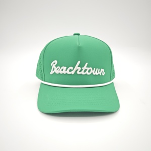 Casquette de baseball sportive imperméable haute performance, en polyester, à 5 panneaux, avec logo brodé, fermeture snapback personnalisée, unisexe, motif à pois, vente en gros - Product Image 2