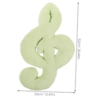 Coussin en peluche vert en forme de note de musique créative, support ergonomique, sensation confortable pour la décoration de canapé et de lit, oreiller décoratif en forme de note musicale