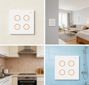 Interrupteur mural intelligent Lanbon L10Q 4 voies, norme européenne, pour WiFi Zigbee, panneau <span class=keywords><strong>tactile</strong></span>, bouton physique 10A, compatible Alexa <span class=keywords><strong>Google</strong></span> <span class=keywords><strong>Home</strong></span> - Product Image 2