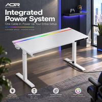Bureau de jeu électrique réglable en hauteur à double moteur AOR 140 cm, bureau assis-debout RGB, bureau d'ordinateur de bureau, vente en gros d'usine