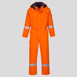 Overol de Trabajo Invernal Reflectante de Alta Visibilidad para Hombre, Color Naranja, Impermeable, Resistente al Viento, con Capucha y Franjas de Seguridad - Product Image 4
