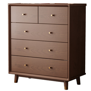 French Style Solid Wood Five <b>Drawer</b> Chest Dresser For Living Room Bedroom Storage Cabinet - Product Image 1