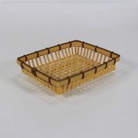 Panier de rangement rond multifonction en plastique tissé à la main, écologique, pour fruits, légumes, collations, pain, emballé en cartons