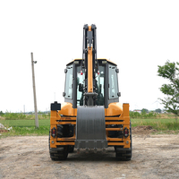 Tracteur compact de chantier haute performance avec pelle rétrocaveuse et chargeur frontal