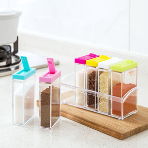 QY Kitchen bottiglie e barattoli di condimento in plastica <span class=keywords><strong>set</strong></span> di barattoli di condimento trasparente colorato creativo per la casa - Product Image 4