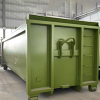 Benne à crochet en acier robuste directe d'usine conteneur de collecte des déchets de construction de 20 mètres pour les machines de traitement des déchets