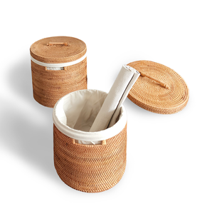 Panier à linge de rangement en rotin pour la maison décoration d'hôtel panier à vêtements couverture de rangement en osier faite à la main - Product Image 2