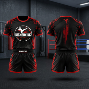 Custom <b>Boxing</b> Uniform Set Breathable Training <b>Shirt</b> Shorts Heat-Transfer Printing 100% Polyester Lightweight Durable - Product Image 1