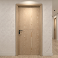 Puerta de Madera Sólida con Marco, Insonorizada, con Diseño de Línea y Textura de Chapa Natural, para Interiores de Dormitorios, del Principal Fabricante de China