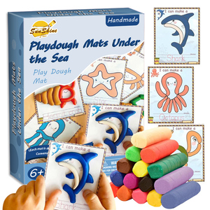 Safe Ocean Animal Playdough Mat Kit for Kids - Eco-Non-Toxic Creative Clay Craft Toy for Toddlers & Children