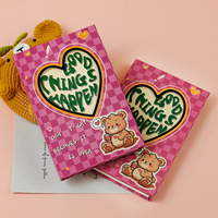 Cuaderno de tapa dura con hebilla magnética de dibujos animados de oso rosa a cuadros nuevo producto personalizado