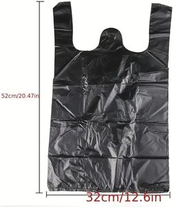 ถุงขยะสีดำแบบใช้แล้วทิ้ง HuamaohengchunDurable - ถุงแบบมีหูหิ้ว 10/300 ชิ้น สำหรับห้องครัว ห้องนอน ห้องน้ำ และจัดเก็บของใช้ในบ้าน - Product Image 4