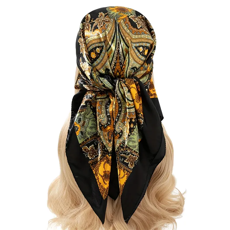 Атласный шелковый шарф с индивидуальным принтом, Шелковый саржевый квадратный шарф, женский шелковый шарф с цифровым принтом и вашим собственным дизайном