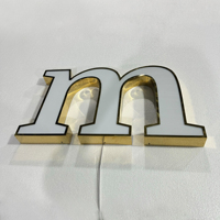 Lettres en métal 3D LED personnalisables, en acier inoxydable, éclairées, pour les devantures de magasins commerciaux et les établissements hôteliers