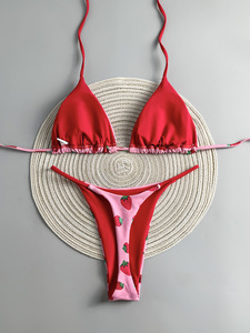 Kelly <strong>Green</strong> Active Women's <strong>Bikini</strong> <strong>Set</strong> with Brazilian Bottom Geometric &amp; Solid Patterns Leopard Paisley Gingham Prints - Product Image 2