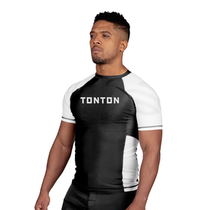 Tontons Custom <strong>Men's</strong> Short Sleeve Compression Shirt <strong>Rash</strong> <strong>Guard</strong> and Anti-Bacterial Fabric for No Gi BJJ Jiu-Jitsu Wear - Product Image 2