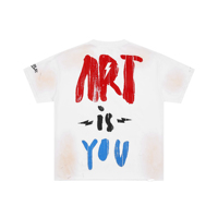 T-shirt blanc à manches courtes imprimé recto-verso, motif populaire, style streetwear, nouvelle collection européenne, best-seller