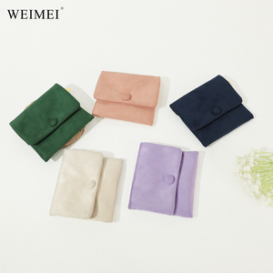 WEIMEI Factory Price Custom Logo Luxury Microfiber Suede Zippered <b>Jewelry</b> Case Portable Travel Bracelet <b>Jewelry</b> Gift Pouch - Product Image 4