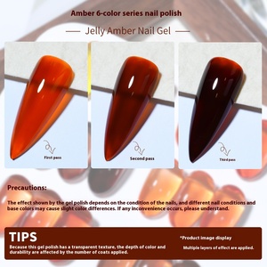 2025 nouvelle mode ambre série Gel à ongles longue durée glace Transparent Caramel brun Style français 15ml Volume pour magasin d'ongles - Product Image 4