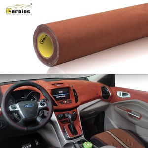 2025 vente chaude voiture intérieur tissu charbon de bois daim tissu auto-adhésif voiture Wrap pour voiture intérieur couleur changeante - Product Image 4