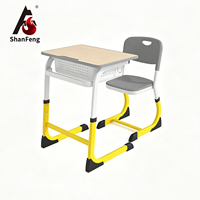 Meubles de classe modernes, écologiques, durables, table de lecture réglable, ensemble bureau et chaise pour étudiants, 1 tiroir pour chambre à coucher, université