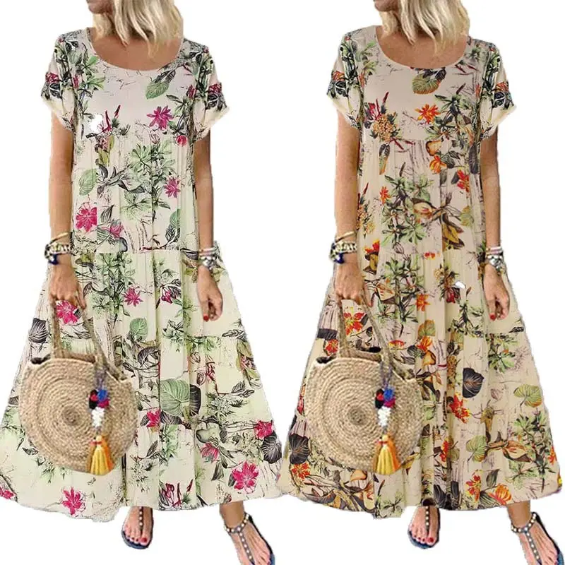 Robe longue à imprimé floral pour femmes, nouveau style, robe de soirée élégante pour dames, automne