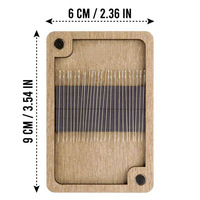 Boîte à aiguilles magnétique en bois gravée au laser motif pissenlit, boîte de rangement pour aiguilles à coudre, accessoire de broderie, point de croix, artisanat, décoration