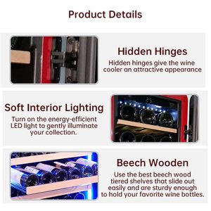 Tủ Lạnh Mini 15 Chai, Tủ Lạnh Trưng Bày, Tủ Lạnh Trữ Rượu Kiểu Cổ Điển, Tủ Lạnh - Product Image 3