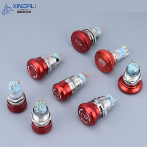 Không thấm Nước 12V IP65 nấm điện nút 16mm 19mm 22mm tạm thời đẩy nút chuyển đổi kim loại thép dừng khẩn cấp chuyển đổi 220V - Product Image 6