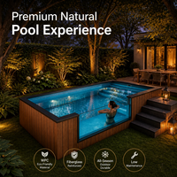 Piscine rectangulaire en fibre de verre sur mesure de 20 pieds, conteneur d'expédition personnalisé, piscine en FRP avec échelle de sécurité pour les loisirs en plein air en famille