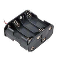 Boîtier de support de batterie 8 AA avec fils conducteurs PP Matériau Noir Couleur Nickelé