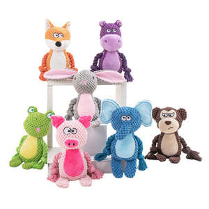 Jouet en peluche indestructible pour animaux de compagnie, jouet interactif pour chien qui couine avec corde en coton, jouet durable pour animaux de compagnie - Product Image 2