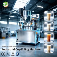 Machine de remplissage et de scellage automatique pneumatique à haute productivité pour les boissons au lait, au yaourt et autres boissons en gobelets en plastique pour cartons
