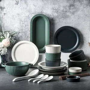 Оптовая продажа, посуда в скандинавском стиле, керамические тарелки, наборы посуды, фарфоровый обеденный набор