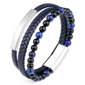 Bracciale in Pelle con Chiusura in <span class=keywords><strong>Acciaio</strong></span> Inossidabile Personalizzato per <span class=keywords><strong>Uomo</strong></span> - Product Image 5